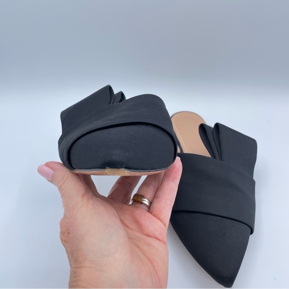 Lewit Italian Satin Side Bow Filippo Mules 38 1/2 Black - Picture 11 of 15